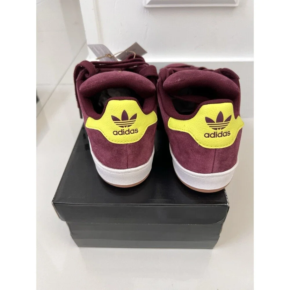 Adidas Campus ADV Maroon Yellow Skate Sneakers NEW JQ2099 Men 8.5 Women 9.5